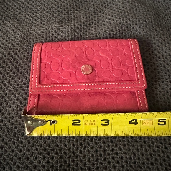 Coach Pink Key Card Holder - EUC - with Monogram Embossing - Picture 2 of 8